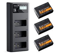 K&F CONCEPT LP-E17 Batterie et LCD Chargeur à Trois Slot 3 x 1250 mAh | Compatible avec Canon EOS R100 R50 RP R10 R8, Powershot V1, Rebel T8i T7i T6i T6s SL2 SL3 M3 M5 M6 200D 77D 750D 760D 800D