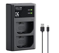 K&F CONCEPT LP-E6/LP-E6N/LP-E6NH Chargeur Rapide à Double Fente | Compatible Micro USB et Double Interface Type-C pour Canon EOS R5, EOS R6, EOS R, EOS 5D Mark IV Câble USB Batterie Chargeur