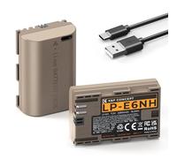 K&F CONCEPT LP-E6NH Batterie de Rechange avec Connecteur de Charge Directe de Type C Compatible avec Canon EOS 90D/80D/70D/5D Mark II III IV/5DS SR/6D/6D Mark II/R5 R6 R6 II R7 (2 Batteries)