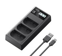 K&F Concept LP-E6NH chargeur triple batterie USB-C avec écran LCD