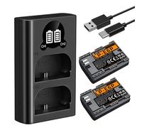 K&F CONCEPT LP-E6P Batterie et Chargeur 2x2400mAh Compatible avec Canon R7 | Écran LCD Chargeur Compatible avec Canon EOS R6 Mark II, R7, R5, R62, R6, R6V, et Les Batterie de Série LP-E6 Caméras
