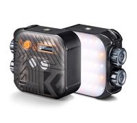 K&F CONCEPT Lumière Vidéo LED Bicolore 2500K-9900K pour Vlogging | 2000mAh rechargeable, 15 effets lumière, CRI 96+, mini portable, selfie visioconférence, noir, L01