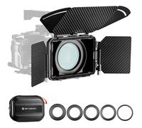 K&F CONCEPT Matte Box Carbone avec Plateau à Drapeau en Kit Supérieur | 2 Panneaux latéraux, Cadre de Filtre Carré 4x5.65", 5 Bagues Adaptateurs 67/72/77/82/95mm，Sac，Solide et robuste,FM704