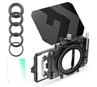 K&F Concept Matte Box et Filtre Carré Black-Mist 1/4 avec 2 Plateaux de Filtre 4"x5.65" et 5 Bagues Adaptateurs 67/72/77/82/95mm
