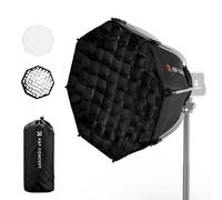 K&F CONCEPT Mini boîte à lumière parabolique 40 cm avec Grille en nid d'abeille, diffuseur Doux, Sac Portable, octogonale, Mini Bowens pour lumière vidéo COB