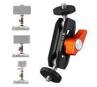 K&F CONCEPT Mini Bras Magique à Double Rotule 360° - Support Léger en Aluminium avec Vis 1/4''-20 pour Moniteur, Microphone, Caméra, Lumière LED, Smartphone - Charge Max 2 kg