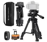 K&F CONCEPT Mini trépied de bureau pour appareil photo, trépied de table en aluminium de 63,5 cm avec télécommande, petit trépied portable pour appareils photo reflex numériques, caméscope, téléphone