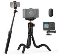 K&F Concept Mini Trépied Flexible Caméra Smartphone avec Télécommande, MS29 Perche Selfie Trépied, avec Adaptateur Montage Caméra d'action pour Hero 13 12 11 10 9, Vis 1/4", Octopus Trepieds