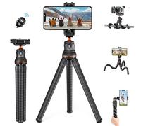 K&F Concept Trépied Smartphone Flexible, Mini Trepied Appareil Photo, Trepied Reflex Portable Voyage avec Télécommande Bluetooth & Support de Téléphone pour Phones, Camera & Gopro Charge Max.3KG