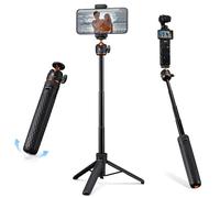 MS71 [Ouverture Auto 1s] Mini trépied Smartphone et Perche Selfie, 25,6", rotule de Poche légère avec Sabot Froid, Petit trépied de Bureau Compatible DJI Osmo Pocket 4/3, Action5, GoPro 13/12.
