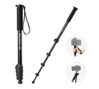 K&F Concept Monopode 160cm, Trépied de Voyage Multifonctionnel Amovible Monopode pour Gopro DSLR avec Cordon Anti-Perte, Extensible Monopode Appareil Photo, Charge Max 5kg, Poids 0,33kg - MS16