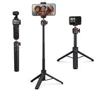 K&F CONCEPT MS62 Perche à Selfie 65 cm, Trépied Léger Portable pour Téléphone/Caméra avec 1/4" et Rotule 360°, Compatible Smartphone, Caméra d'action pour Vlog, Selfie, Pocket 3 Pocket 4