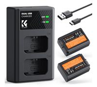 K&F CONCEPT NP-FW50 Batterie de Chargeur pour Double Entrée Compatible avec Sony ZV-E10 A6500 A6400 A6300 A6000 A7 A7II A7RII A7SII A7S A7R A7R2 NEX-3 NEX-5