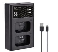 K&F CONCEPT NP-FW50 Chargeur Rapide 2 Slot, Compatible USB et Type-C