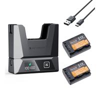 K&F Concept NP-FZ100 Batterie 2600mAh avec 18W Chargeur Compatible avec Sony A7iii, A7iv, A7C, FX3, FX30, A9, A6600, A6700, ZV-E1, ZV-E10ii, Alpha 9, A9S, A7R III, A7R IV, A7R V