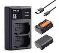 K&F CONCEPT NP-FZ100 Batterie et Chargeur à Double Fente Compatible avec pour Sony A7iii, A7iv, A7C, A6700, A6600, ZV-E1, ZV-E10ii, FX3, FX30, A9, Alpha 9, Alpha 9S, A9S, A7R3, A7R4 Camera Batteries