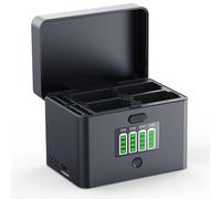 K&F Concept NP-FZ100 & LP-E6NH Chargeur de Batterie à 4 Emplacements, Chargeur Rapide USB-C 40 W Compatible avec Sony A7iii, A7iv, FX30, FX3, A6700, A6600, EOS R5, R6, R7, 5D, 6D et 7D Mark II
