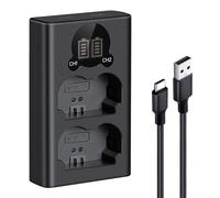 K&F CONCEPT NP-W235 Batterie Chargeur avec Double Emplacement et écran LCD, Chargeur Micro USB et Type-C pour Fujifilm X-T5, X-T4, GFX 100S, X-H2S, GFX 50S II, VG-XT4