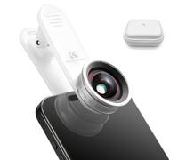 K&F CONCEPT Objectif Grand Angle Selfie, 18mm équivalent, Champ visuel +43% | Verre Optique Haute Définition Revêtu AR, Boîtier Aluminium 25g Léger, Caméra Avant/Arrière, Compatible iPhone 12 à 16 -JW01