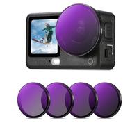 K&F CONCEPT Pack de 4 Filtres pour Caméra d'action (ND8+ND16+ND32+ND64), Lentille HD, Double Revêtement Antireflet, Étanche et Anti-Rayures, Compatible avec DJI Action 6