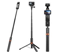 K&F CONCEPT Perche à Selfie de 168 cm pour caméras d'action, trépied 2-en-1 avec vis 1/4", poignée Invisible Compatible avec DJI Osmo Pocket 4/3, Insta360 Luna Ultra/X5/X4/X4 Air/Ace/Ace Pro