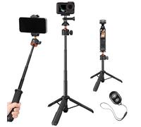K&F Concept Trépied Téléphone Portable 60cm, Perche à Selfie, Trépied de Table avec Télécommande, Trépied Smartphone, Mini Trépied Compatible avec GoPro/iPhone/Samsung/smartphones-MS11