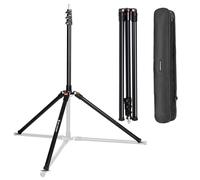 K&F CONCEPT Pied d'Éclairage 220cm 7.5ft Support Photographie Studio Trépied Photo Réglable pour Réflecteur Softbox Lumière Ring Light Parapluie et Arrière-Plan Charge 4 kg