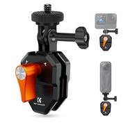 K&F CONCEPT Pince de Fixation Pare-Brise Moto Clip Support en Aluminium | Pour Caméra d'action, pour Insta360 X6/X5/4/3, Luna Ultra, GoPro Hero 13-7, DJI Pocket 4/3/Osmo Action 6/5 Pro/4/3 PP24