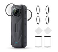 K&F CONCEPT Protections d'Objectif Standard Compatibles avec Les Accessoires Insta360 X5 - Couvre-Objectif en Verre Optique Trempé Haute Transparence avec Film Écran, Kit de Remplacement Anti-Rayures