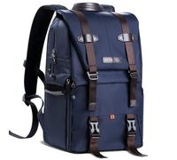 K&F Concept sac à dos photo KF13.087 moyen 27x18x44cm bleu avec compartiment extensible et protection étanche