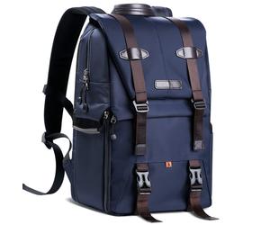K&F Concept sac à dos photo KF13.087 moyen 27x18x44cm bleu avec compartiment extensible et protection étanche