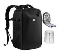 K&F CONCEPT Sac à dos pour appareil photo rigide avec compartiment pour ordinateur portable de 15,6" et housse de pluie pour drones, appareils photo reflex numériques, Noir