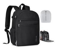 K&F CONCEPT Sac à Dos pour Appareil Photo Compact, Sac Photo avec Housse de Pluie, Compartiment pour Ordinateur Portable, Sacoche pour Reflex trépieds objectifs