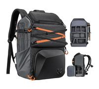 K&F CONCEPT Sac à Dos pour Appareil Photo, Double Compartiment Grande Sacoche photo avec Compartiment pour Ordinateur Portable et Housse de Pluie imperméable