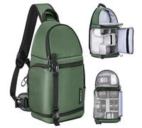 K&F Concept Sac à Dos pour Appareil Photo Sac à bandoulière Sac carré Sacs de Photographe Étui rectangulaire pour Appareil Photo Compatible avec Canon/Nikon/Sony/DJI Mavic Drone Sac à Dos (Vert)