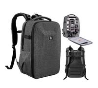 K&F CONCEPT Sac à dos rigide pour appareil photo reflex numérique avec compartiment pour ordinateur portable de 15 à 15,6 pouces, étui étanche compatible avec drone Canon/Nikon/Sony/DJI Mavic