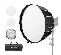 K&F CONCEPT Softbox Parabolique 60cm Bowens pour Studio Photo | 16 côtés, grille nid d'abeille, diffuseur souple, dégagement rapide, sac, portrait produit vidéo
