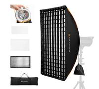 K&F CONCEPT Softbox Rectangulaire 60x90cm, Dégagement Rapide | Softbox Portable avec Diffuseurs/Grille Nid D'Abeille/Sac De Grille/Monture Bowens pour Lumière COB, Studio LJ01