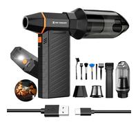 K&F CONCEPT Souffleur Air Comprimé 2 en 1, LCD Écran Modèle 300000 TR/Min Mini Souffleur Dépoussiéreur Électrique Vitesse du Vent | 3 Vitesses Ajustablesavec Lampe de Poche pour Camping Éxtérieur