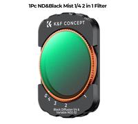 K & F Concept Sports Camera Pound pour DJI Osmo Pocket 3,UV,CPL,ND,PL,Diffusion noire,1/2,1/8,Réglable,2 en 1,Livre en option - Type 1Pc 2 in 1 Filter