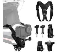 K&F CONCEPT Support Casque Moto Menton Compatible GoPro Osmo Insta360 AKASO | Fixation menton en Y, silicone antidérapant, pour GoPro Hero 13-7, Osmo Action 6-3, Insta360 Ace/X6/X5/X4/X3, TW05