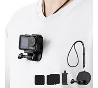 K&F CONCEPT Support Collier Aimanté POV Vlog Vidéo Compatible avec Gopro DJI Action DJI Osmo 360 et Vis en T et Clip Pince Téléphone et Anneau Magnétique Coussinet en Silicone