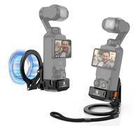 K&F Concept Support d'extension Magnétique pour DJI Osmo Pocket 3, Adaptateur Cadre Aluminium avec Aimant, 1/4" Vis 1/4''/Clod Shoe, Fixation par Ventouse 360°