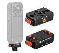 K&F CONCEPT Support magnétique à dégagement Rapide Compatible avec Insta360 X5, avec Pas de vis 1/4 Pouce/Connexion par Adaptateur/Verrouillage de sécurité, Socle alu pour Ace Pro 2/X4 Air