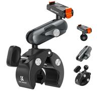 K&F CONCEPT Support Super Pince avec Adaptateur magnétique à dégagement Rapide, Double tête à sphère 360°, pour Guidon vélo/Moto, Compatible avec Osmo Action 5 Pro/4/3