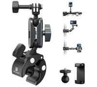 K&F CONCEPT Support Super Pinces pour Caméra avec Double Tête à Sphère 360°, Support pour Guidon de Vélo ou Moto, Compatible avec GoPro Hero 13/12, Insta360 X5/X4, Osmo Action 5, Pocket 3