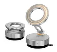 K&F CONCEPT Support Téléphone Voiture Magnétique & Ventouse Puissante, Porte Telephone Voiture Aimanté Pliable, 360°+210°+210° Réglable Compatible iPhone 17/16/15/14/13/12 Pro/Pro Max & Android