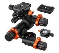 K&F Concept Tête de Trépied à 3 Voies GD-3W Pro, Rotule à 3 Dimensions,Tête Pan Tilt 3 Axes en Alliage d'Aluminium, Réglage Micro Millimétrique, Charge Max.6kg