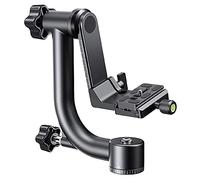 K&F Concept Tête de Trépied Panoramique 360° en Aluminium Plaque Rapide Standard 1/4" et Niveau à Bulle, Plage de Levage 70mm Charge 20KG pour Caméra Appareil Photo Reflex Numérique DSLR