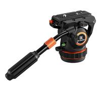 K&F CONCEPT Tête fluide professionnelle, tête fluide légère pour vidéo, montage sur trépied stable et doux comme la soie, charge maximale de 8 kg, tête de trépied panoramique à 360°